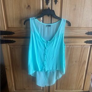 Turquoise Button-Up Top